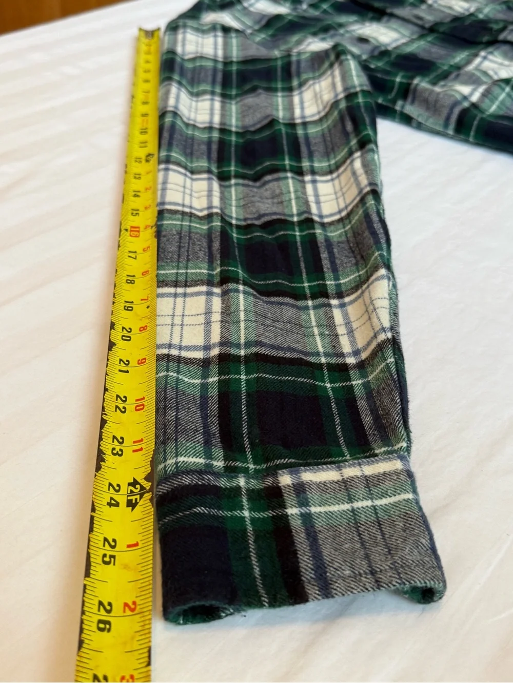 Vintage J Crew Brand Men's Green & Navy Plaid Flannel Shirt, Classic, Size L